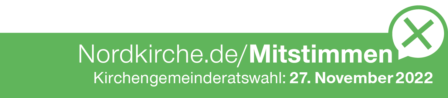 Kirchenwahl - Logo Datumsangabe Querformat, flächig grün